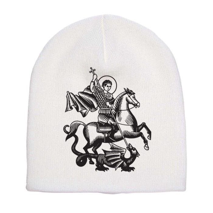 Saint George Christian Sveti Djordje Martyr Soldier Crusader Short Acrylic Beanie