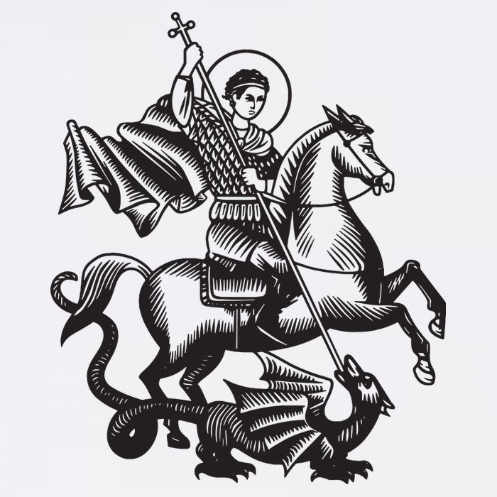 Saint George Christian Sveti Djordje Martyr Soldier Crusader Short Acrylic Beanie