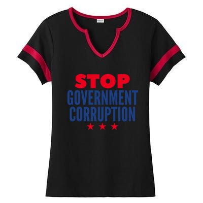 Stop Governt Corruption Gift Ladies Halftime Notch Neck Tee