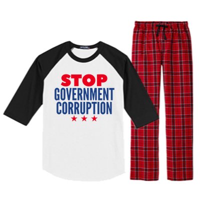 Stop Governt Corruption Gift Raglan Sleeve Pajama Set