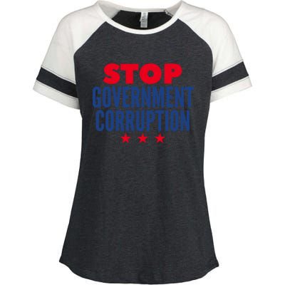 Stop Governt Corruption Gift Enza Ladies Jersey Colorblock Tee