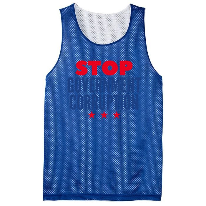 Stop Governt Corruption Gift Mesh Reversible Basketball Jersey Tank