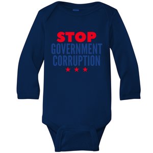 Stop Governt Corruption Gift Baby Long Sleeve Bodysuit