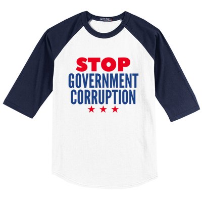 Stop Governt Corruption Gift Baseball Sleeve Shirt