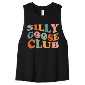 Silly Goose Club Silly Goose Meme Smile Face Trendy Costume Women's Racerback Cropped Tank