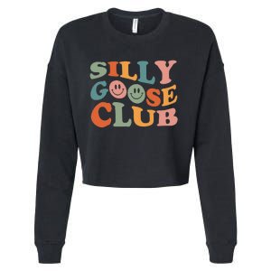 Silly Goose Club Silly Goose Meme Smile Face Trendy Costume Cropped Pullover Crew