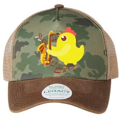 Saxophone Girl Chicken Saxophone Chick Legacy Tie Dye Trucker Hat