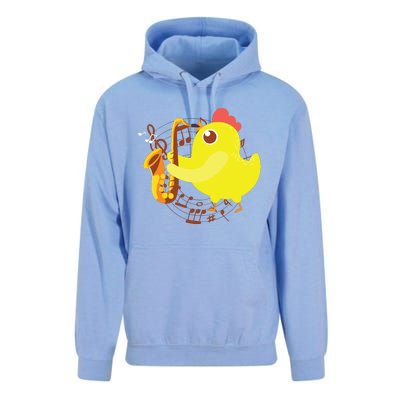 Saxophone Girl Chicken Saxophone Chick Unisex Surf Hoodie