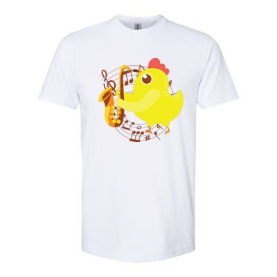 Saxophone Girl Chicken Saxophone Chick Softstyle® CVC T-Shirt