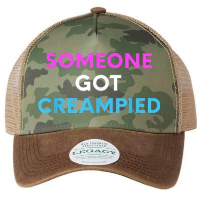 Someone Got Creampied Funny Gender Reveal Party Legacy Tie Dye Trucker Hat