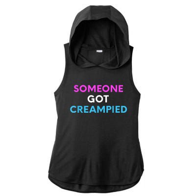 Someone Got Creampied Funny Gender Reveal Party Ladies PosiCharge Tri-Blend Wicking Draft Hoodie Tank