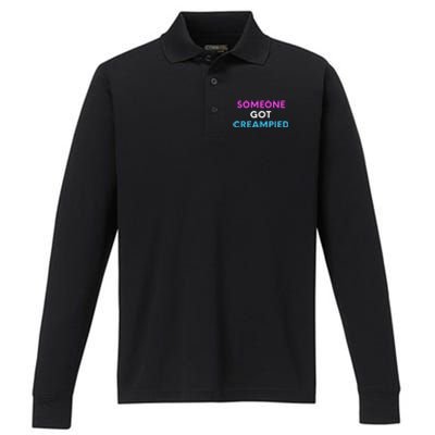 Someone Got Creampied Funny Gender Reveal Party Performance Long Sleeve Polo