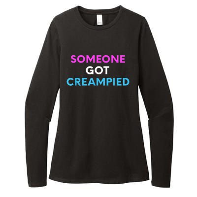 Someone Got Creampied Funny Gender Reveal Party Womens CVC Long Sleeve Shirt