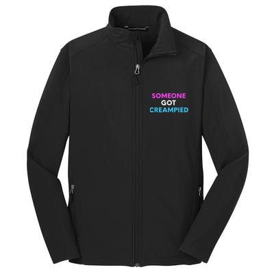 Someone Got Creampied Funny Gender Reveal Party Core Soft Shell Jacket