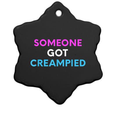 Someone Got Creampied Funny Gender Reveal Party Ceramic Star Ornament