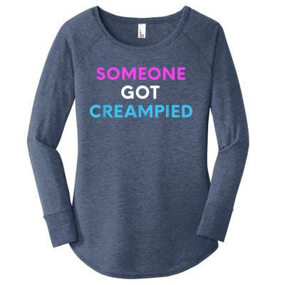 Someone Got Creampied Funny Gender Reveal Party Women's Perfect Tri Tunic Long Sleeve Shirt