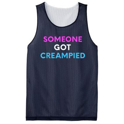 Someone Got Creampied Funny Gender Reveal Party Mesh Reversible Basketball Jersey Tank