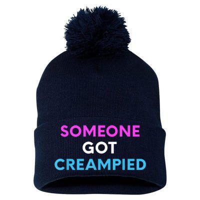 Someone Got Creampied Funny Gender Reveal Party Pom Pom 12in Knit Beanie