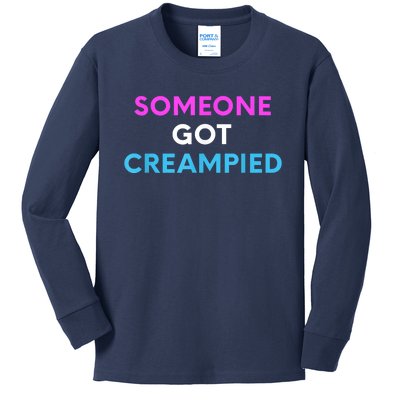 Someone Got Creampied Funny Gender Reveal Party Kids Long Sleeve Shirt