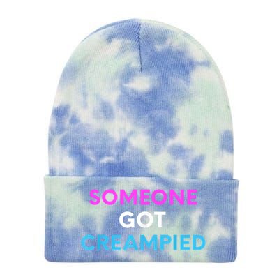 Someone Got Creampied Funny Gender Reveal Party Tie Dye 12in Knit Beanie