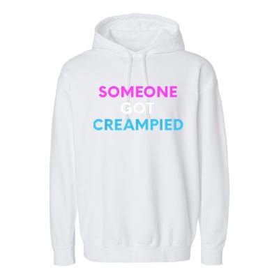 Someone Got Creampied Funny Gender Reveal Party Garment-Dyed Fleece Hoodie