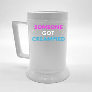 Someone Got Creampied Funny Gender Reveal Party Beer Stein