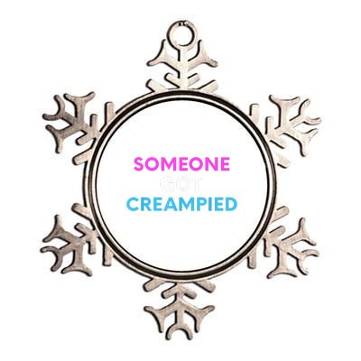 Someone Got Creampied Funny Gender Reveal Party Metallic Star Ornament