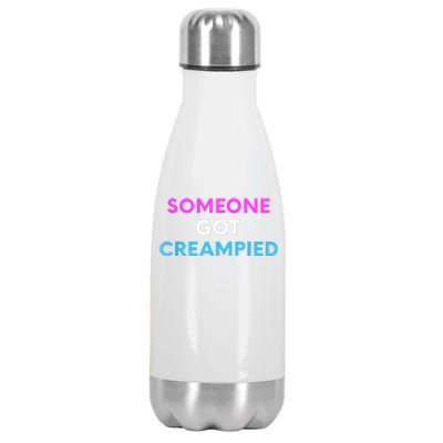 Someone Got Creampied Funny Gender Reveal Party Stainless Steel Insulated Water Bottle