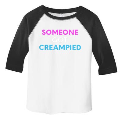 Someone Got Creampied Funny Gender Reveal Party Toddler Fine Jersey T-Shirt