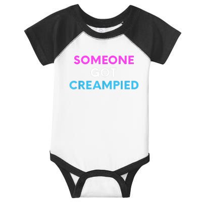 Someone Got Creampied Funny Gender Reveal Party Infant Baby Jersey Bodysuit