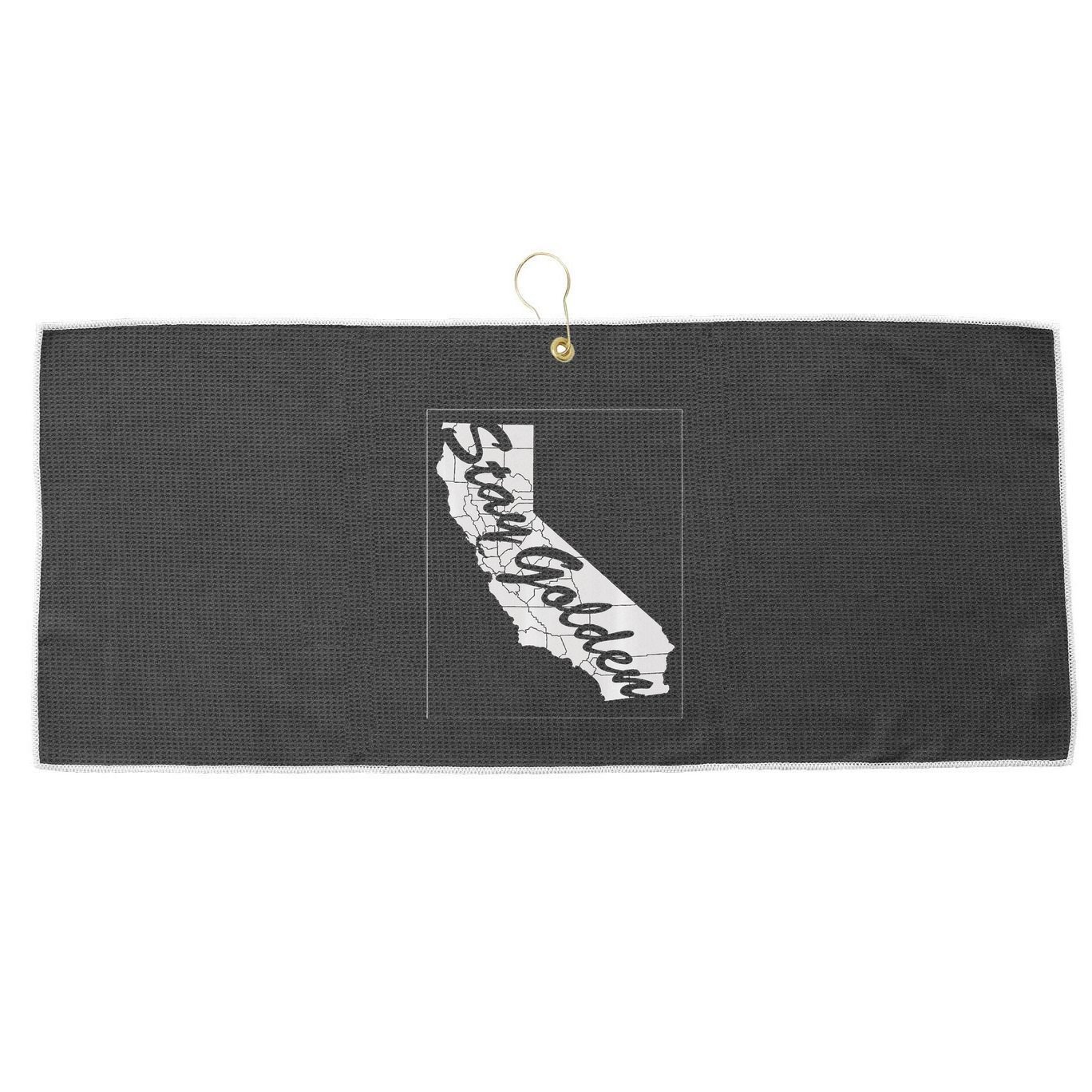 Stay Golden California State Large Microfiber Waffle Golf Towel
