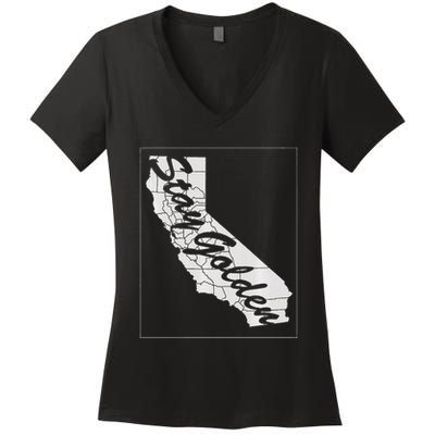 Stay Golden California State Women's V-Neck T-Shirt