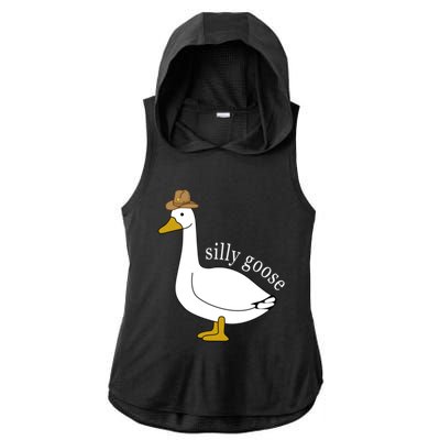 Silly Goose Cow Hat Funny Easter Gift Ladies PosiCharge Tri-Blend Wicking Draft Hoodie Tank