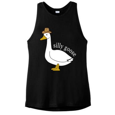 Silly Goose Cow Hat Funny Easter Gift Ladies PosiCharge Tri-Blend Wicking Tank