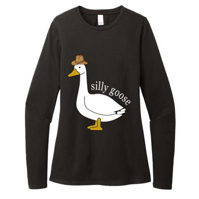 Silly Goose Cow Hat Funny Easter Gift Womens CVC Long Sleeve Shirt