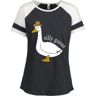 Silly Goose Cow Hat Funny Easter Gift Enza Ladies Jersey Colorblock Tee