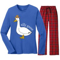 Silly Goose Cow Hat Funny Easter Gift Women's Long Sleeve Flannel Pajama Set 