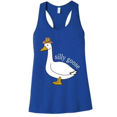 Silly Goose Cow Hat Funny Easter Gift Women's Racerback Tank