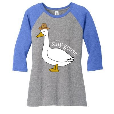 Silly Goose Cow Hat Funny Easter Gift Women's Tri-Blend 3/4-Sleeve Raglan Shirt