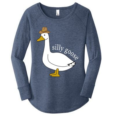 Silly Goose Cow Hat Funny Easter Gift Women's Perfect Tri Tunic Long Sleeve Shirt