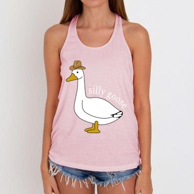 Silly Goose Cow Hat Funny Easter Gift Women's Knotted Racerback Tank