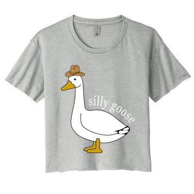 Silly Goose Cow Hat Funny Easter Gift Women's Crop Top Tee