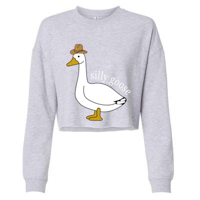 Silly Goose Cow Hat Funny Easter Gift Cropped Pullover Crew