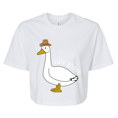 Silly Goose Cow Hat Funny Easter Gift Bella+Canvas Jersey Crop Tee