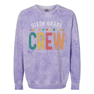 Sixth Grade Crew School Student Colorblast Crewneck Sweatshirt