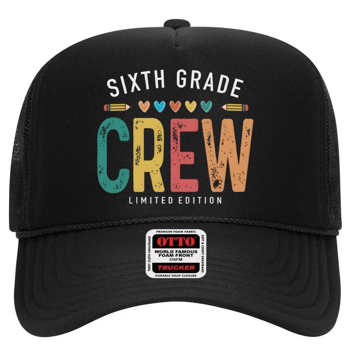 Sixth Grade Crew School Student High Crown Mesh Back Trucker Hat