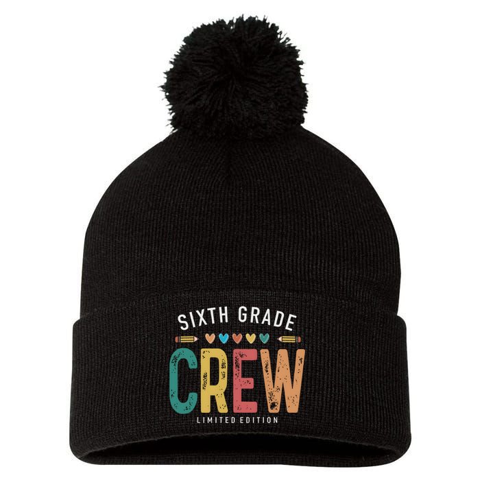 Sixth Grade Crew School Student Pom Pom 12in Knit Beanie