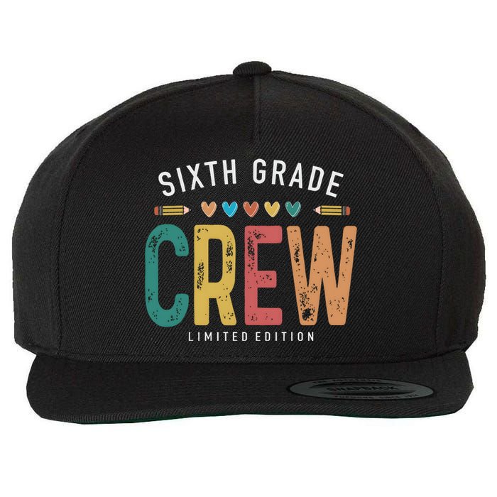 Sixth Grade Crew School Student Wool Snapback Cap