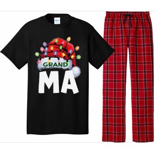 Santan Grandma Christmas Lights Pajama Family Xmas Pajama Set