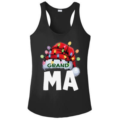 Santan Grandma Christmas Lights Pajama Family Xmas Ladies PosiCharge Competitor Racerback Tank